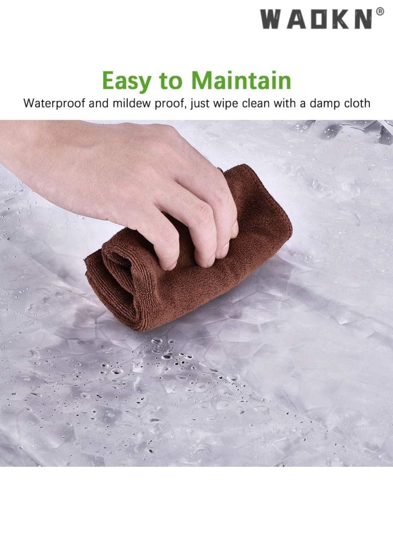 WAOKN EVA Clear Shower Curtain Liner, 72x72Inch Lightweight Plastic Bathroom Shower Showroom Inner Curtain with Rustproof Metal Grommets and Weighted Magnets (1, Clear, 72x72 Inch/180X180CM)  - Image 5