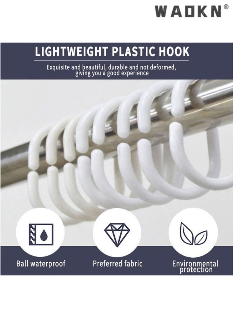 WAOKN EVA Clear Shower Curtain Liner, 72x72Inch Lightweight Plastic Bathroom Shower Showroom Inner Curtain with Rustproof Metal Grommets and Weighted Magnets (1, Clear, 72x72 Inch/180X180CM)  - Image 3