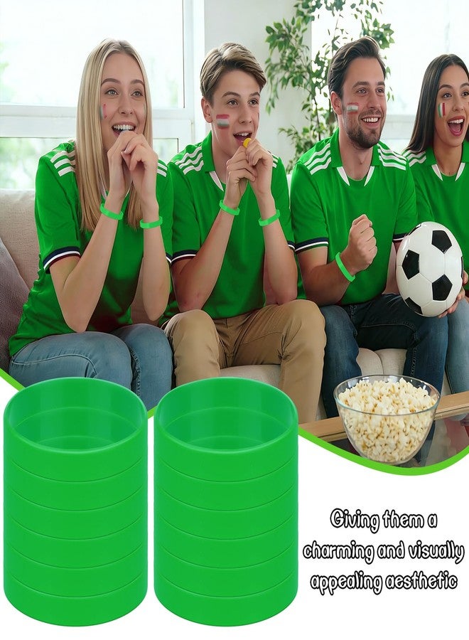 MATEPLUS 50pcs Rubber Wristbands, Green Plain Silicone Bracelets, Stretch Unisex Bracelet Kit For Men Women Teens-Green - Image 5