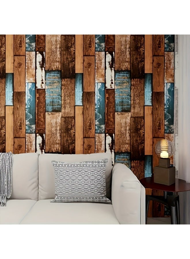 زيمي ورق ذاتي اللصق بتصميم صناعي بنمط خشبي لتجديد الخزائن القديمة لإخفاء العيوب وتغيير الألوان (45*1000 سم) - Image 3