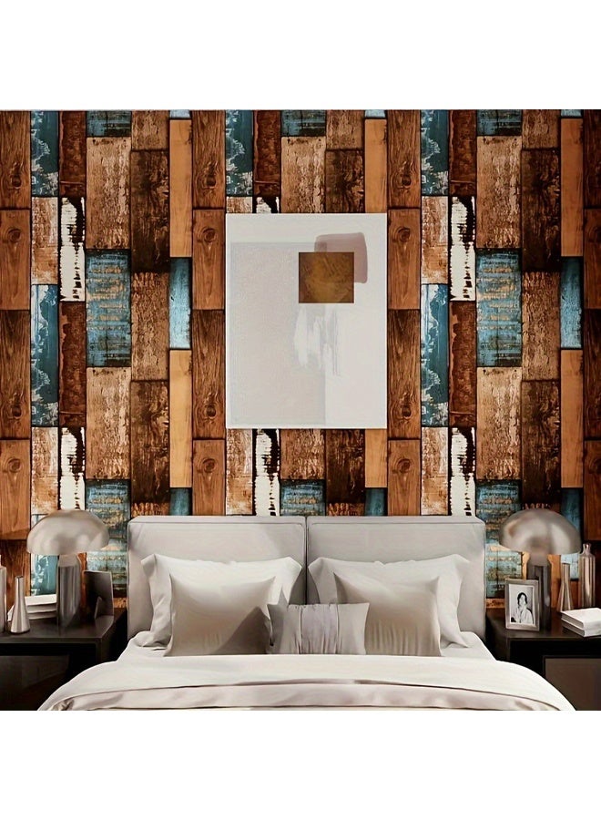 زيمي ورق ذاتي اللصق بتصميم صناعي بنمط خشبي لتجديد الخزائن القديمة لإخفاء العيوب وتغيير الألوان (45*1000 سم) - Image 4