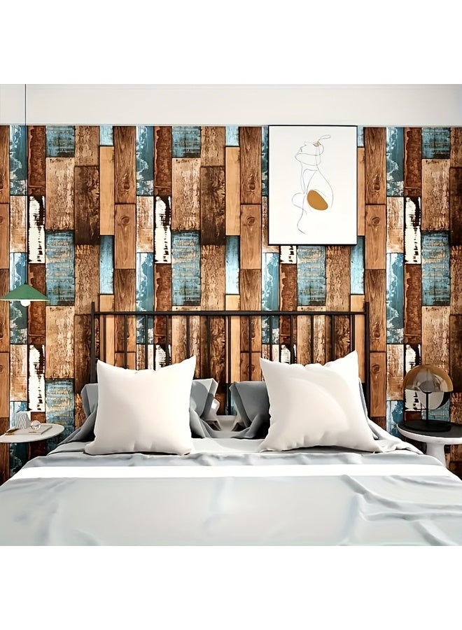 زيمي ورق ذاتي اللصق بتصميم صناعي بنمط خشبي لتجديد الخزائن القديمة لإخفاء العيوب وتغيير الألوان (45*1000 سم) - Image 1