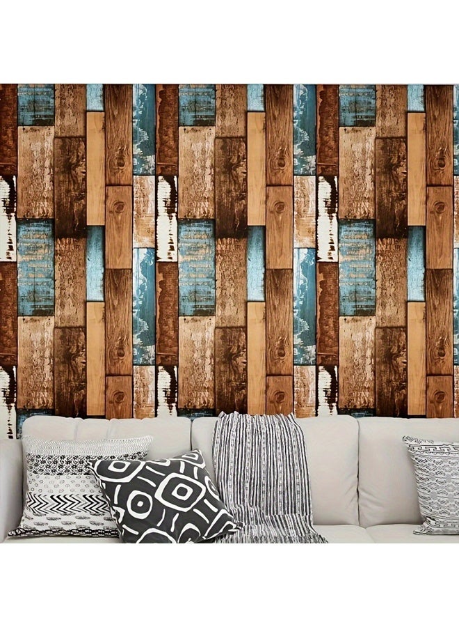 زيمي ورق ذاتي اللصق بتصميم صناعي بنمط خشبي لتجديد الخزائن القديمة لإخفاء العيوب وتغيير الألوان (45*1000 سم) - Image 2