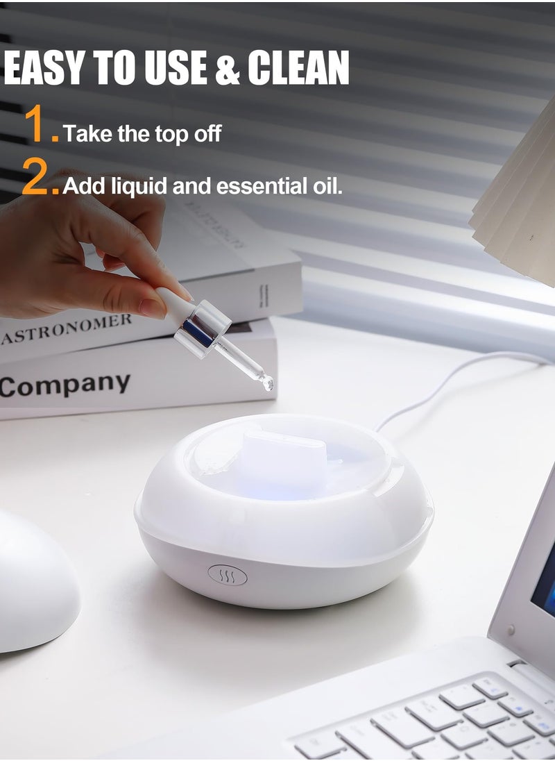 Excefore - Flame Essential Oil Diffuser, Aromatherapy Essential Oil Diffuser, 200ML Ultrasonic Aromatherapy Mist Humidifier with Mute Design, Perfect for Office, Home, and Bedroom Ambiance (White) - Image 1