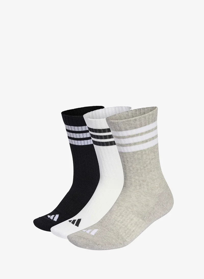 اديداس 3 Pack 3-Stripes Cushioned Crew Socks