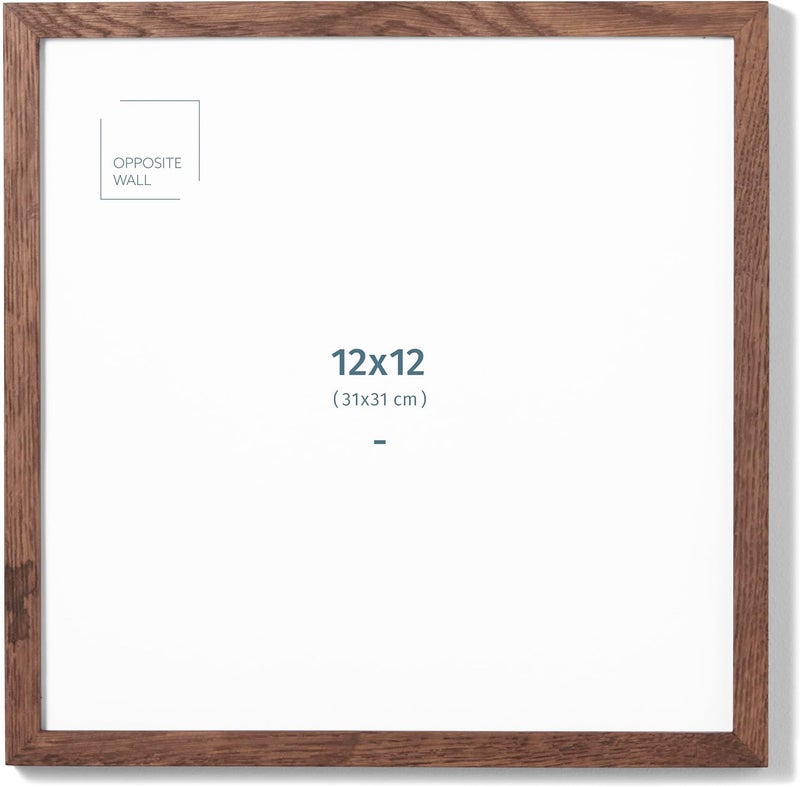 Opposite Wall (12x12 in | 31x31 cm) Dark Oak Solid Oak Wood Picture Frame Poster Frame Photo Frame - Image 1