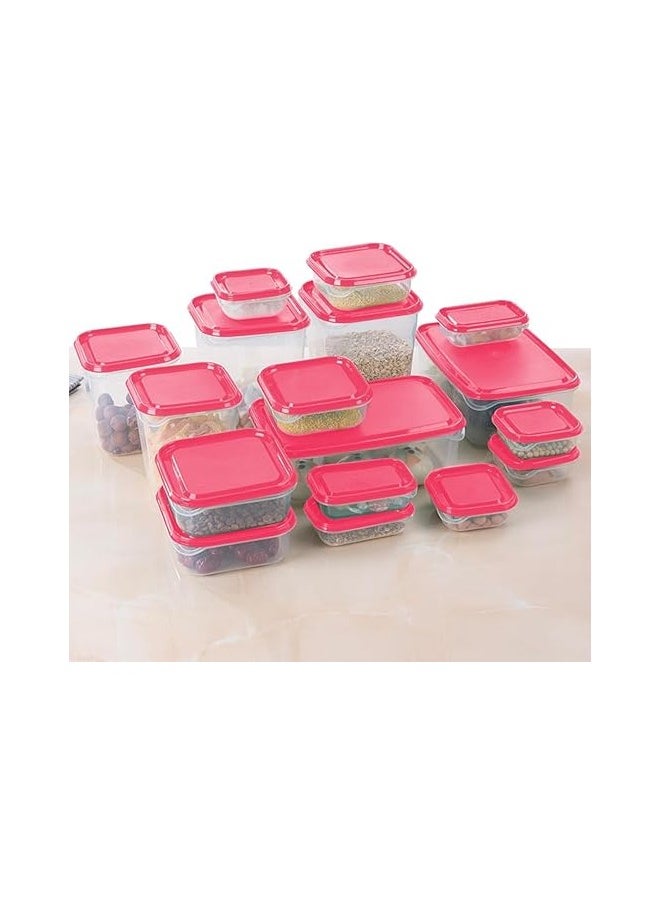 Generic 17Pcs/Set Kitchen Microwave Oven Refrigerator Seal Food Storage Box Container Clear Plastic Container Storage  - Image 1