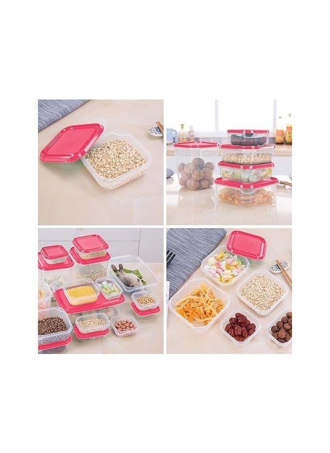 Generic 17Pcs/Set Kitchen Microwave Oven Refrigerator Seal Food Storage Box Container Clear Plastic Container Storage  - Image 4