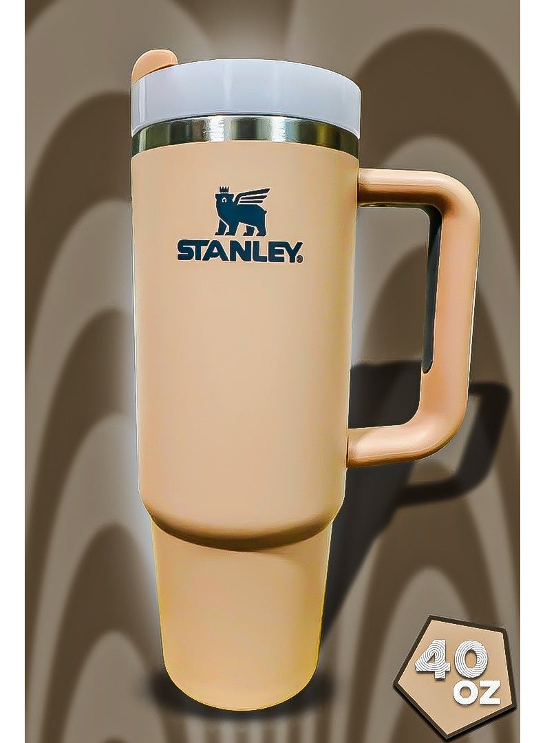 Stanley 40oz Tumbler Stainless Steel Travel Mug with Reusable Straw BPA Free Eco Conscious and Dishwasher Safe Designed with Leakproof FlowState Lid and Double Wall Insulation to Keep Drinks Hot for 16 Hours and Cold for 24 Hours Slim Base Fits Most Car Cup Holders with Sturdy Ergonomic Handle for Use at Home Office Travel or Outdoor Adventures - Image 1