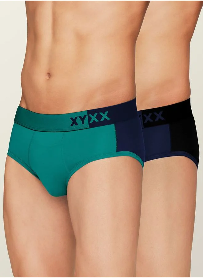 اكس واي اكس اكس Pack of 2 - Colorblock Modal Briefs by Styli