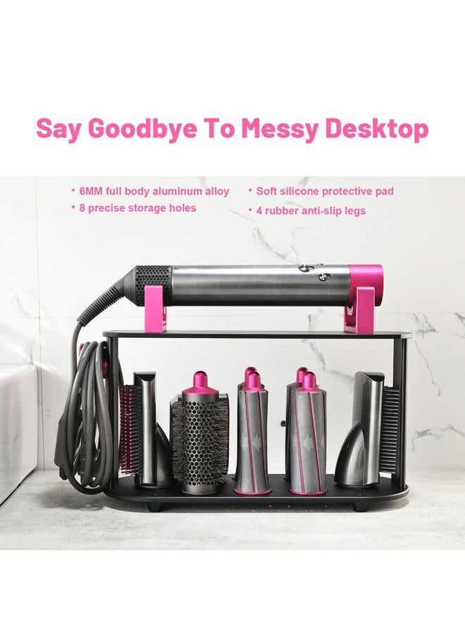 FOHO Storage Holder Compatible for Dyson Airwrap Styler, 8-Holes Countertop Bracket Organizer Stand Storage Rack for Hair Curling Iron Wand Barrels Brushes Diffuser Nozzles for Home/Bedroom/Bathroom - Image 3