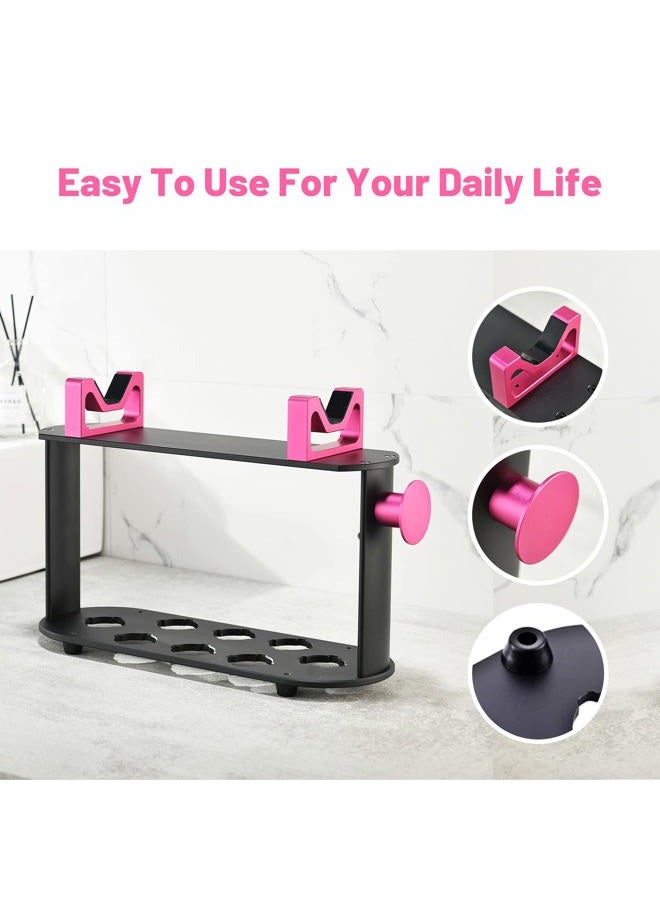FOHO Storage Holder Compatible for Dyson Airwrap Styler, 8-Holes Countertop Bracket Organizer Stand Storage Rack for Hair Curling Iron Wand Barrels Brushes Diffuser Nozzles for Home/Bedroom/Bathroom - Image 5