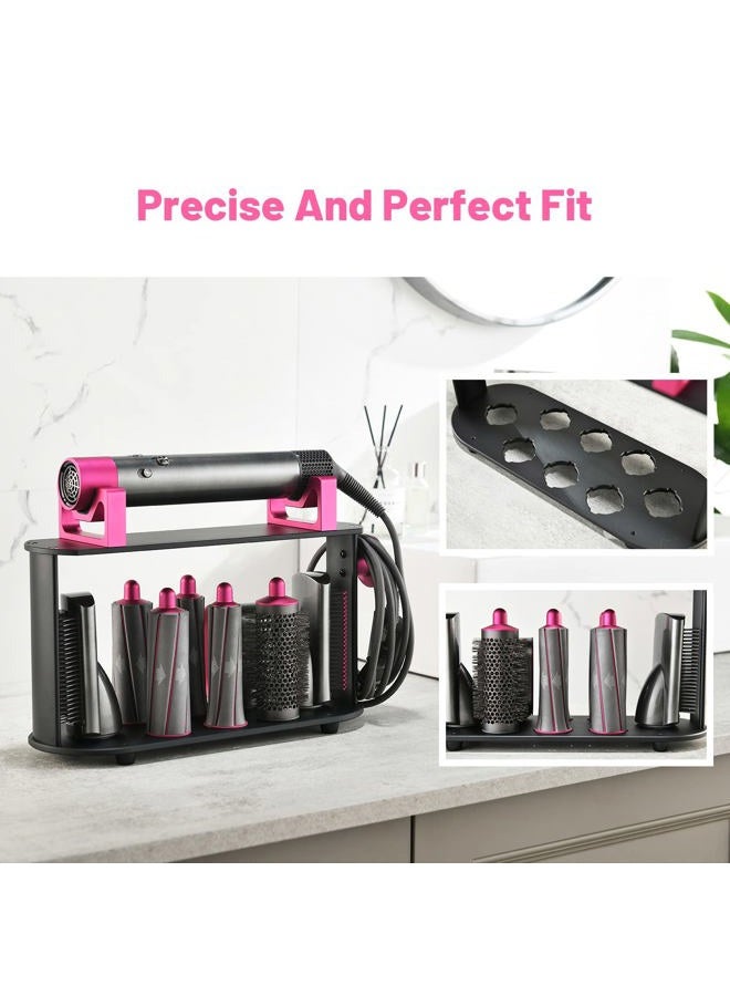 FOHO Storage Holder Compatible for Dyson Airwrap Styler, 8-Holes Countertop Bracket Organizer Stand Storage Rack for Hair Curling Iron Wand Barrels Brushes Diffuser Nozzles for Home/Bedroom/Bathroom - Image 4