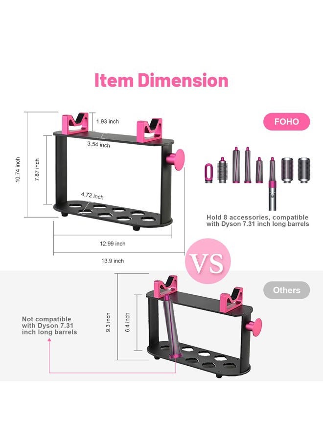 FOHO Storage Holder Compatible for Dyson Airwrap Styler, 8-Holes Countertop Bracket Organizer Stand Storage Rack for Hair Curling Iron Wand Barrels Brushes Diffuser Nozzles for Home/Bedroom/Bathroom - Image 2