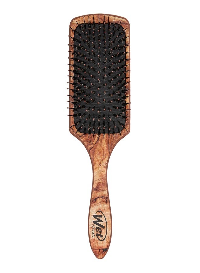 Wet Brush Paddle Hair Brush,Traditional Wood-Ultra-Soft IntelliFlexDetangling Bristles with AquaVentDesignForSpreading HairTreatmentsEvenly-Pain-Free Hair Brush For Women & Men,Shine Traditional Wood - Image 1