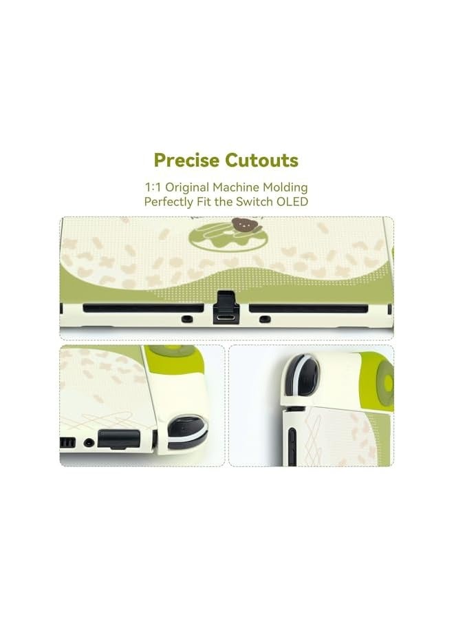 بروماس حافظة واقية لجهاز Switch OLED، حافظة غطاء نحيفة، غطاء حماية من السيليكون الناعم القابل للفصل لوحدة التحكم في الألعاب مع غطاءين لمقبض الإبهام - Image 5