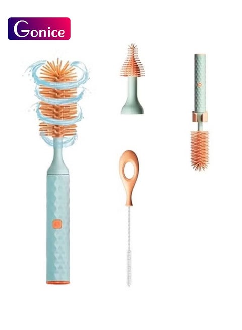 Electric Bottle Brush, Baby Bottle Brush Cleaner, with Rechargeable Battery and 2 Brush Heads, Electric Baby Bottle Cleaner
