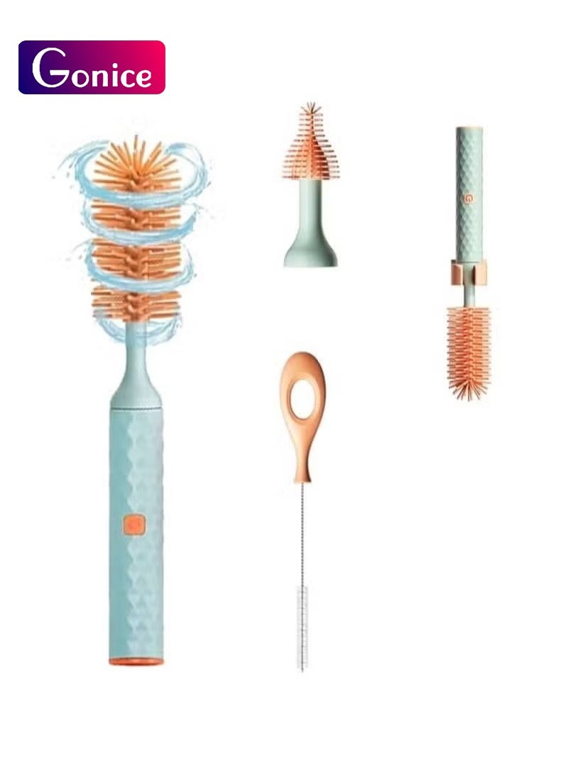 Electric Bottle Brush, Baby Bottle Brush Cleaner, with Rechargeable Battery and 2 Brush Heads, Electric Baby Bottle Cleaner