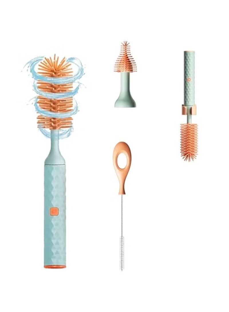Electric Bottle Brush, Baby Bottle Brush Cleaner, with Rechargeable Battery and 2 Brush Heads, Electric Baby Bottle Cleaner