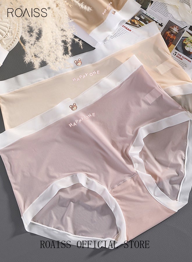 roaiss 5 Piece Breifs Women Safety Panties Ultra thin Ice Silk Leggings Antibacterial Underwear Breathable Stretch Shorts Women High-rise Stretch Traceless Smooth Skinny Britches - Image 2