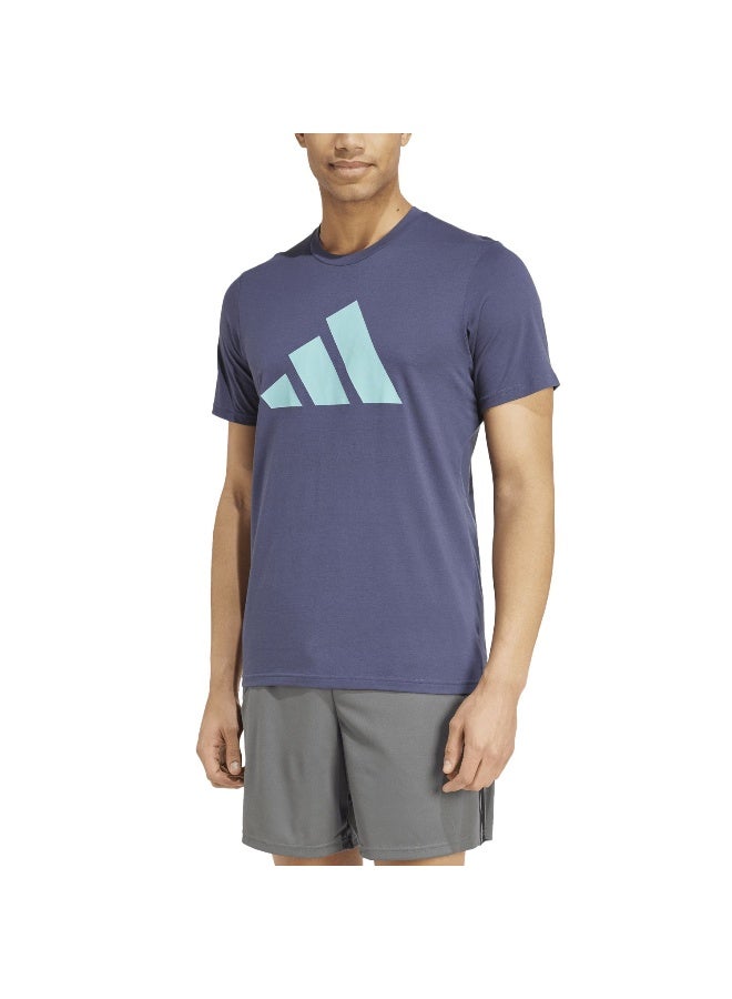 Adidas Tr-Es Fr Logo T Blue Training T-Shirts Xs  - Image 4