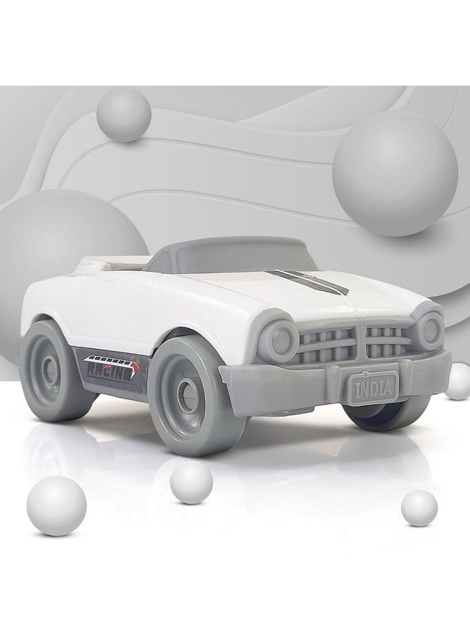 NHR Dinky Plastic Toy Car Pull & Push Vehicle Racing Toy Cars Play Set Toddlers Car Toys Pullback Mini Cars Toys for Kids up to 3 Years (White) - Image 1