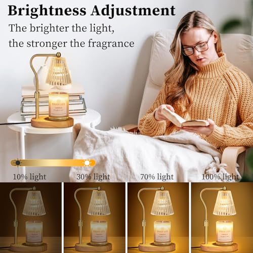 seenlast Candle Warmer Lamp with Timer Dimmer Adjustable Height for New Home Bedroom Vintage Home Decor for Scented Jar - Image 3