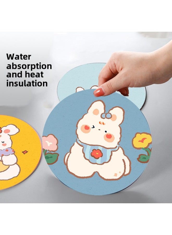 Generic - Round Heat Insulated Coaster Anti-scalding Dining Table Mat Rubber Soft Diatom Mud Mat Plate Mat Heat Protection Mat Mat-Color:3-Specifications:Contact Customer Service For Customization - Image 1