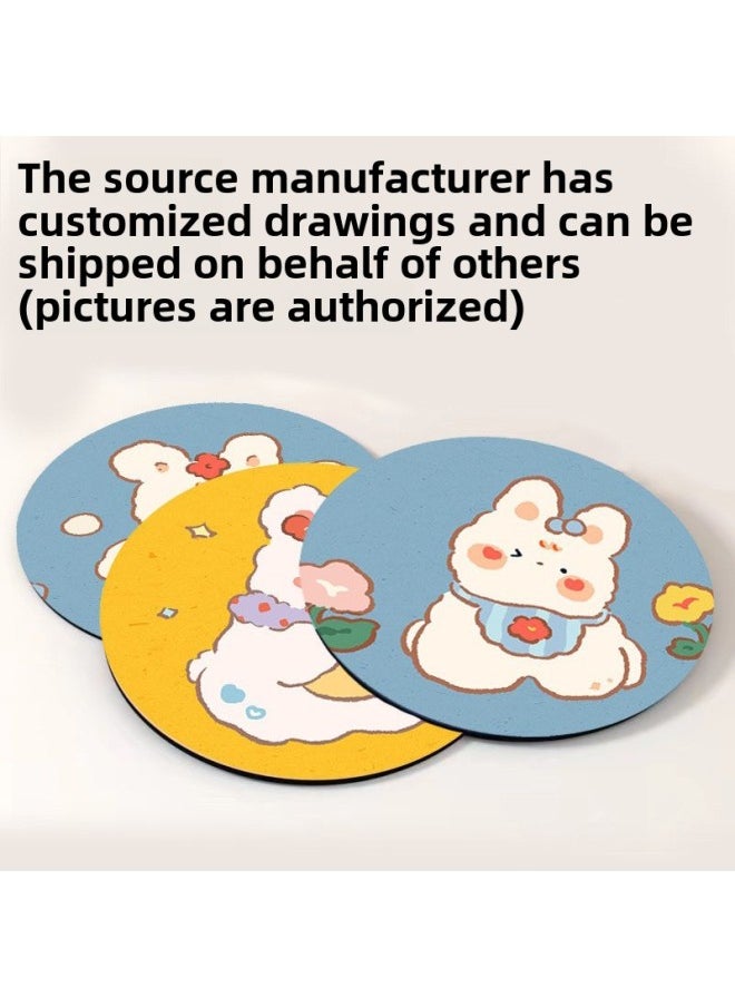 Generic - Round Heat Insulated Coaster Anti-scalding Dining Table Mat Rubber Soft Diatom Mud Mat Plate Mat Heat Protection Mat Mat-Color:3-Specifications:Contact Customer Service For Customization - Image 1