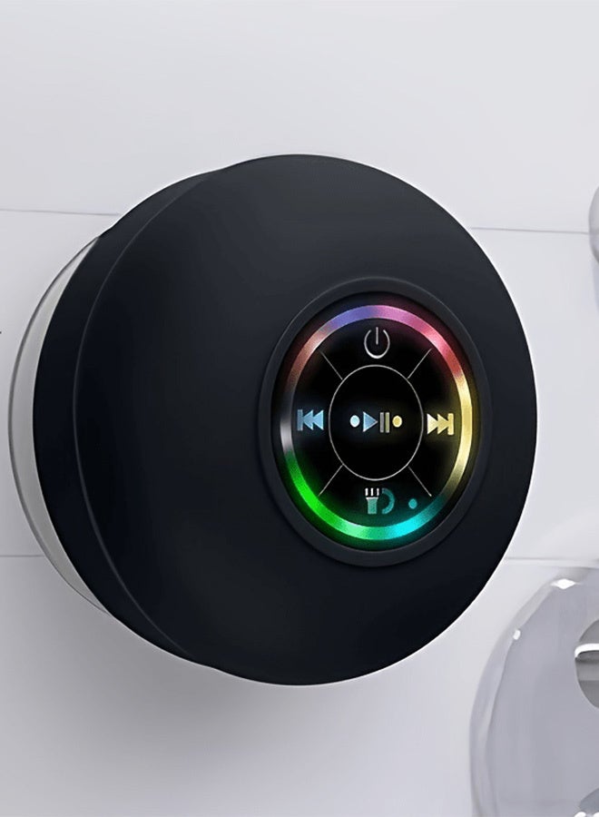LED Bathroom Speaker - Wireless, USB Rechargeable, 2-Hour Playtime, RGB Lighting, Suction Cup Mount, HD Sound Quality, 5.0 Surround Sound, Bathroom Speaker, Party Audio, Modern Audio, Highquality Sound - Image 1