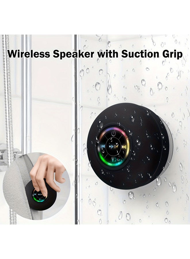 LED Bathroom Speaker - Wireless, USB Rechargeable, 2-Hour Playtime, RGB Lighting, Suction Cup Mount, HD Sound Quality, 5.0 Surround Sound, Bathroom Speaker, Party Audio, Modern Audio, Highquality Sound - Image 5
