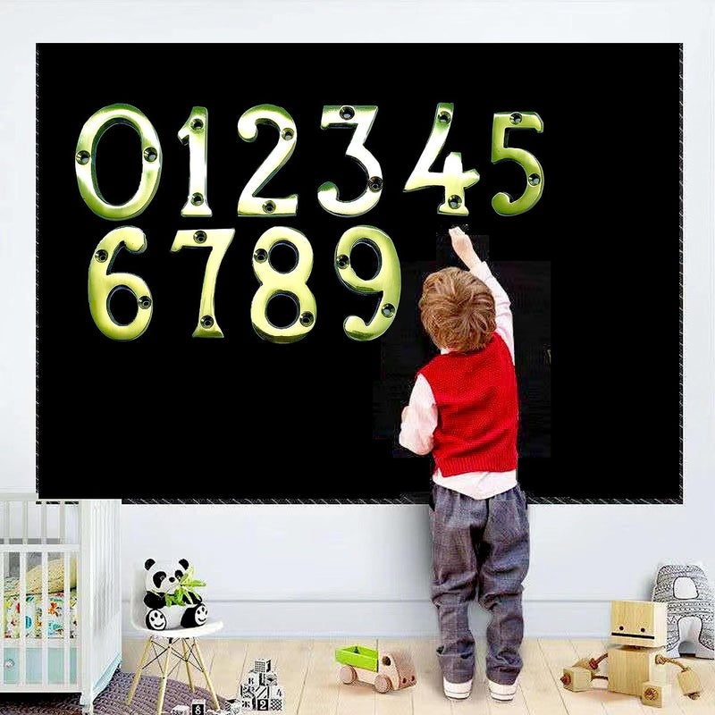 ROSEKA Pure Brass House Door Numbers in 2 INCH Set of 09 Yellow Classic Design EasytoInstall Numerals for Home or Office Pack of 1 - Image 5