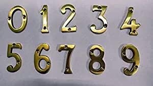 ROSEKA Pure Brass House Door Numbers in 2 INCH Set of 09 Yellow Classic Design EasytoInstall Numerals for Home or Office Pack of 1 - Image 2