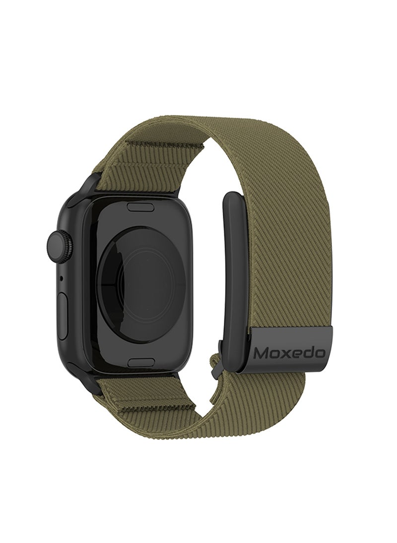 Moxedo Moxedo Hybrid Fit-Weave Nylon Braided Band Adjustable Replacement Strap Compatible for iWatch and Whoop 4.0 Wearable Health and Fitness Tracker- Green  - Image 1
