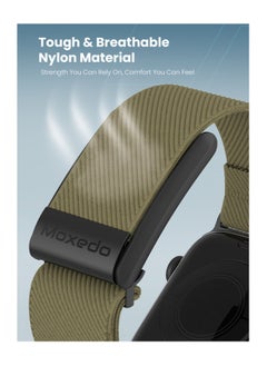 Moxedo Moxedo Hybrid Fit-Weave Nylon Braided Band Adjustable Replacement Strap Compatible for iWatch and Whoop 4.0 Wearable Health and Fitness Tracker- Green  - Image 2