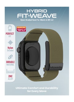 Moxedo Moxedo Hybrid Fit-Weave Nylon Braided Band Adjustable Replacement Strap Compatible for iWatch and Whoop 4.0 Wearable Health and Fitness Tracker- Green  - Image 5
