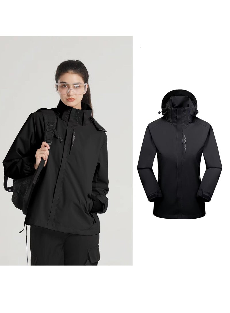 KUYING 100% polyester fabric detachable hooded waterproof mountaineering suit, outdoor clothing  - Image 1