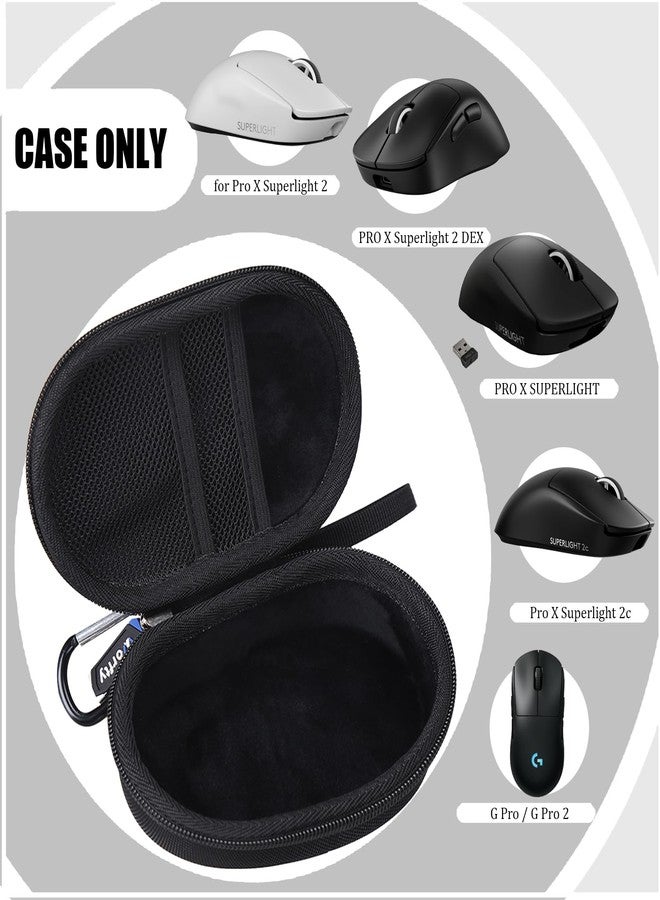 worfty Mouse Case for Logitech G PRO X Superlight 2/2 DEX/ 2c for X Superlight for Pro 2 Lightspeed Wireless/Wired Gaming Mouse (Case Only) (Black) - Image 2