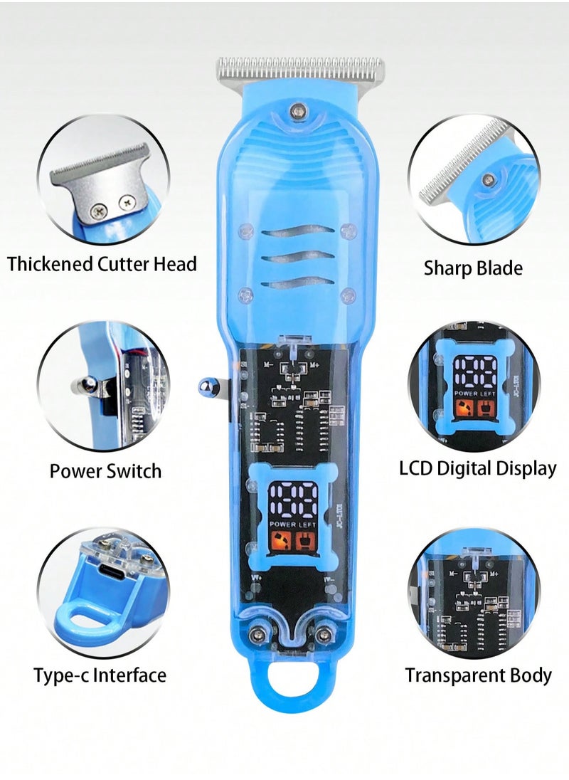 Microplus - Rechargable Grooming Trimmer for Men - Suitable for Beard & Head | Professional Hair Clipper – Blue | Adjustable Lengths & Low Noise Blue PS-4754 - Image 1