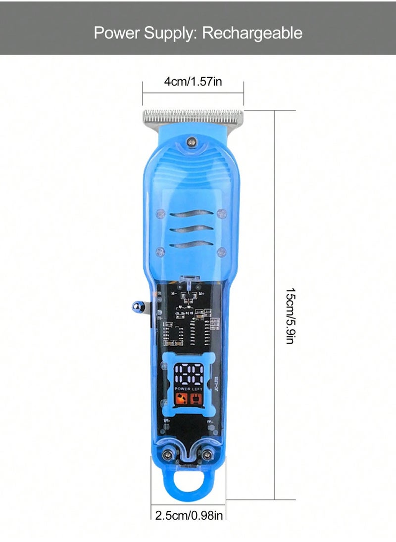 Microplus - Rechargable Grooming Trimmer for Men - Suitable for Beard & Head | Professional Hair Clipper – Blue | Adjustable Lengths & Low Noise Blue PS-4754 - Image 1