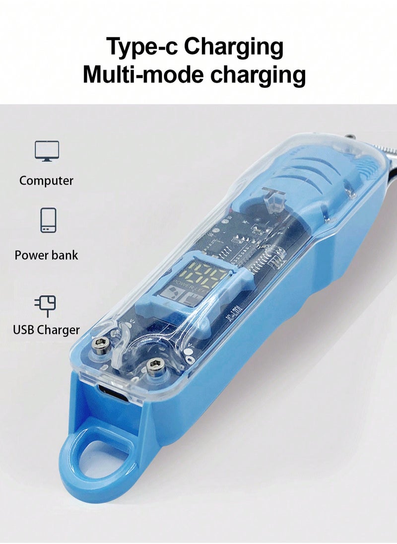 Microplus - Rechargable Grooming Trimmer for Men - Suitable for Beard & Head | Professional Hair Clipper – Blue | Adjustable Lengths & Low Noise Blue PS-4754 - Image 1