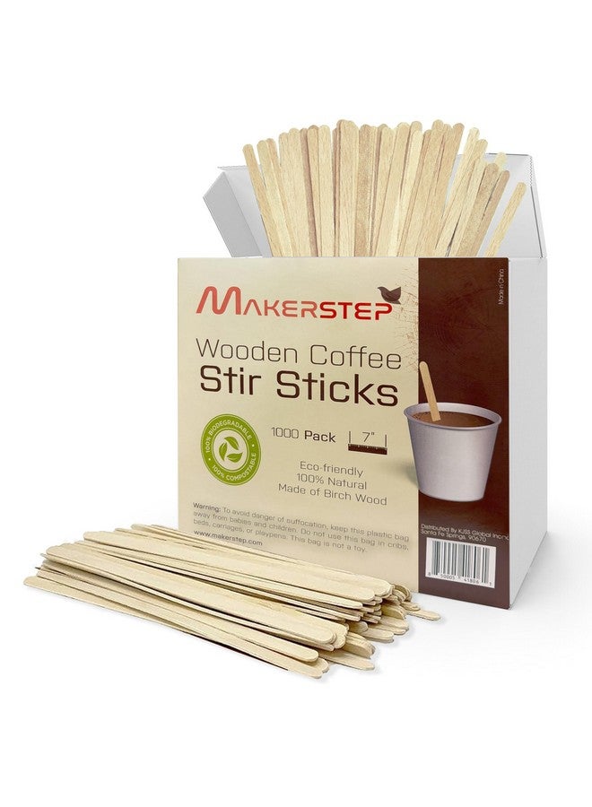 Makerstep Makerstep Birch Wood Coffee Stirrers, 7 Inch Coffee Stir Sticks (1000 Pack) Eco-friendly, Sturdy Wooden Sticks. Splinter Free, Round End. Great For Your Coffee Nook  - Image 1
