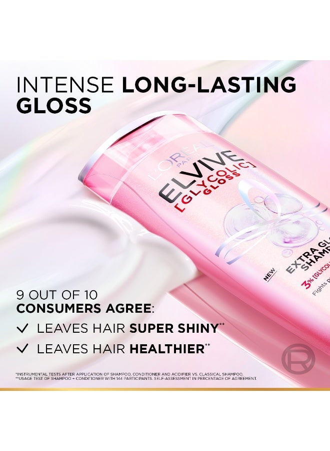 L'OREAL PARIS Elvive Glycolic Gloss Extra Gloss Shampoo with 3% Glycolic Acid for Dull and Porous Hair 200ML - Image 4