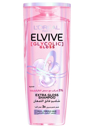 L'OREAL PARIS Elvive Glycolic Gloss Extra Gloss Shampoo with 3% Glycolic Acid for Dull and Porous Hair