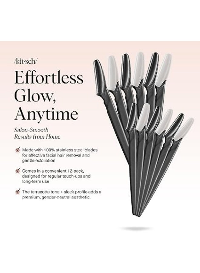 Kitsch Dermaplaner Tool - Facial Blades for Women and Men, Eyebrow Trimmer and Facial Hair Remover, 12 Pieces - Image 2