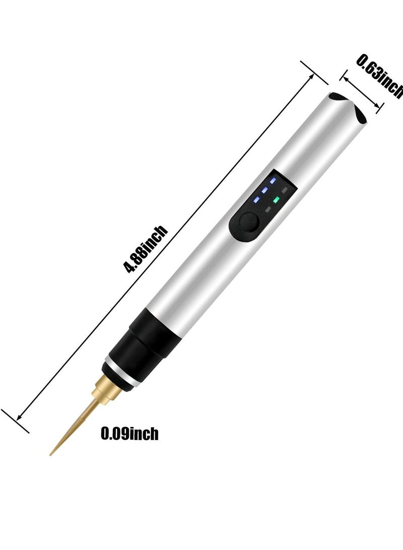 XiuWoo Electric Engraving Pen with 36 Templates, 25W Cordless Etching Tool Mini Speed Control Usb Rechargeable Professional Jewelry Machine Wood Metal Glass Stone - Image 5