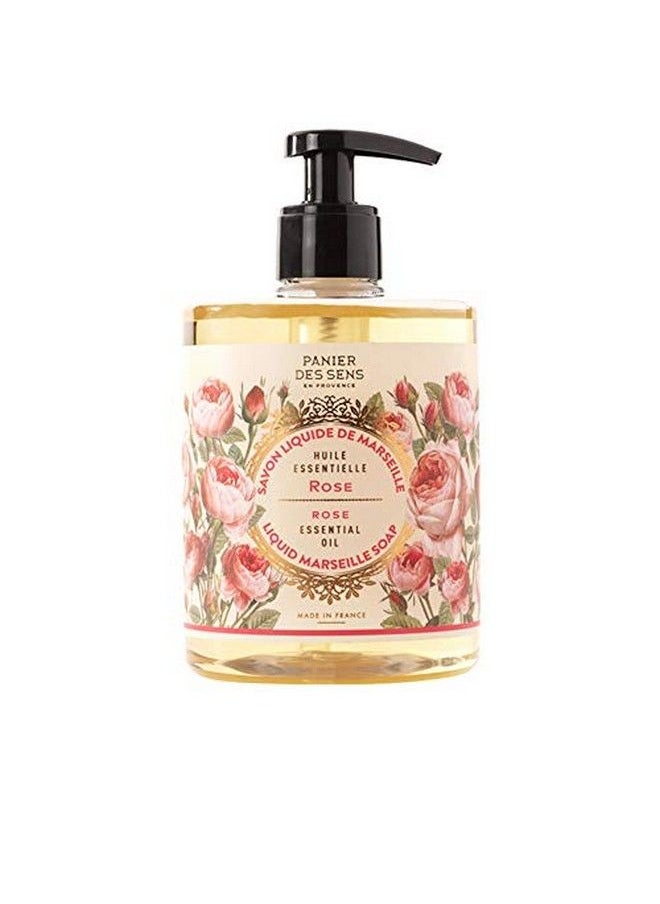 PANIER DES SENS Rose Foaming Liquid Marseille Soap Hand Wash Savon De Marseille Made In France 169 Floz/500Ml  - Image 1