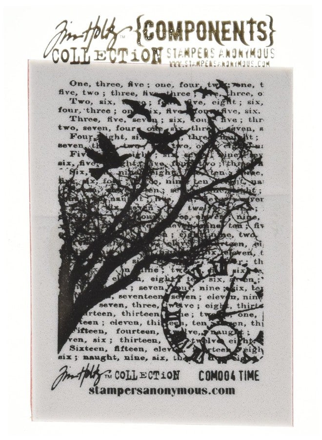 Stampers Anonymous Tim Holtz Cling Stamp 2.5"X3.5", Time - Image 1