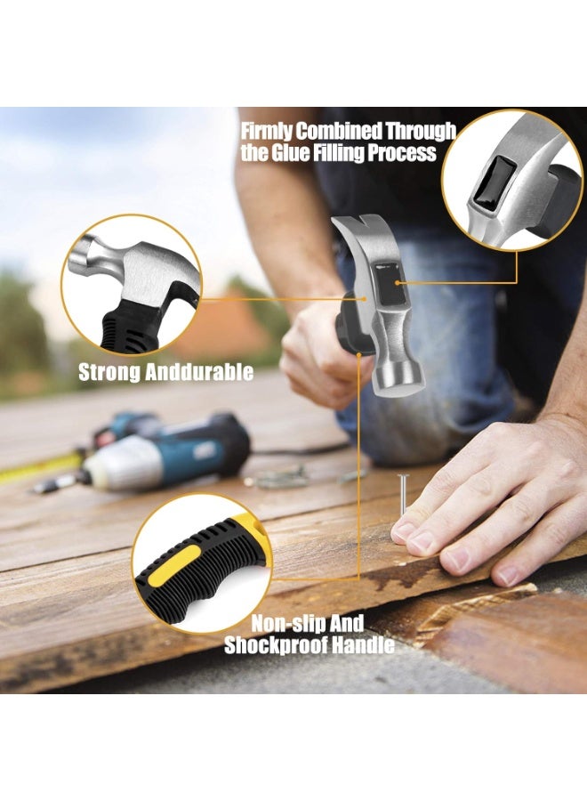 Soofam 600PCs Nails Assortment Kit & 8oz Hammer, Small Hammer for Hanging Wall Art Decor, Picture Frame, 300 Roofing/Wall Nails & 300 Finishing Nail - Image 4