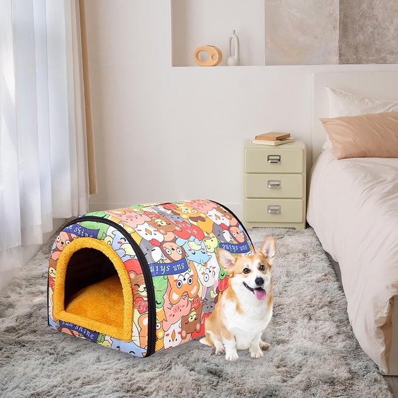 منزل قطط خارجي صغير الحجم مقاوم للعوامل الجوية مأوى دافئ لحيوانات الشتاء الأليفة - Image 4